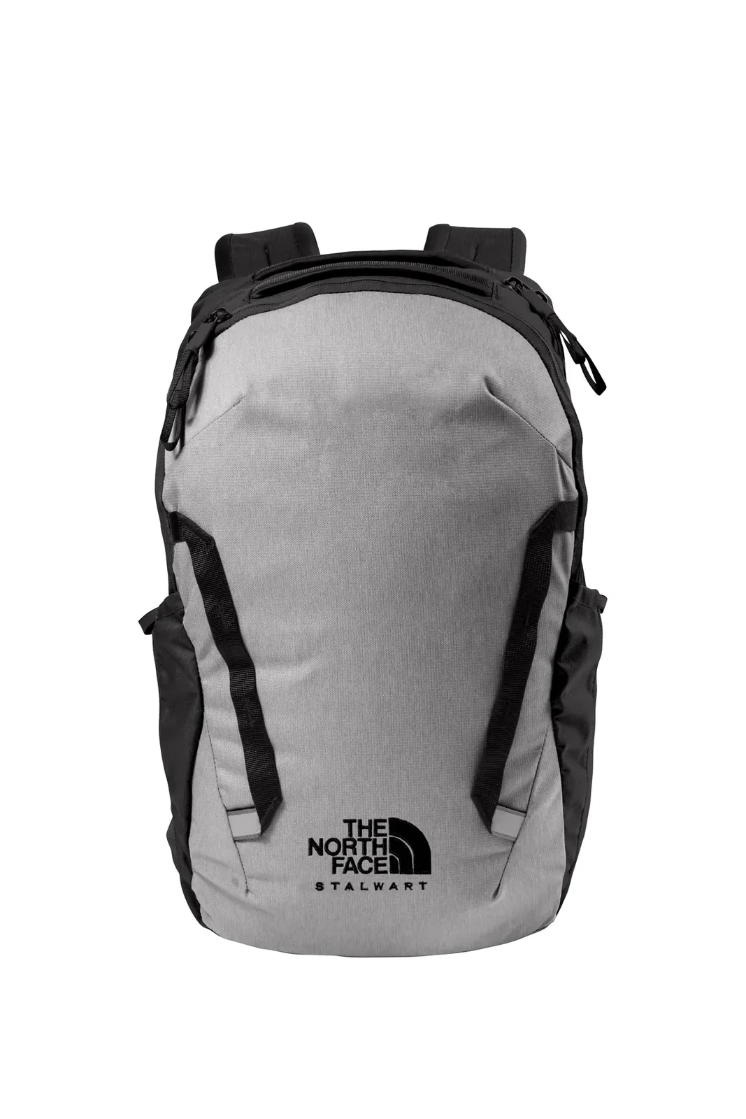Custom branded The North Face  Stalwart Backpack in Mid Grey Dark Heather/ TNF Black, Alt